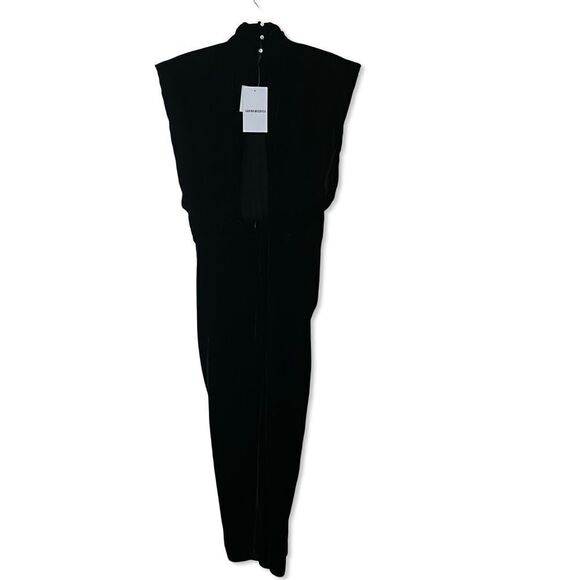 Sabina Musayev Leda Midi Dress Black Velvet open back goddess gown Revolve L - Picture 11 of 16